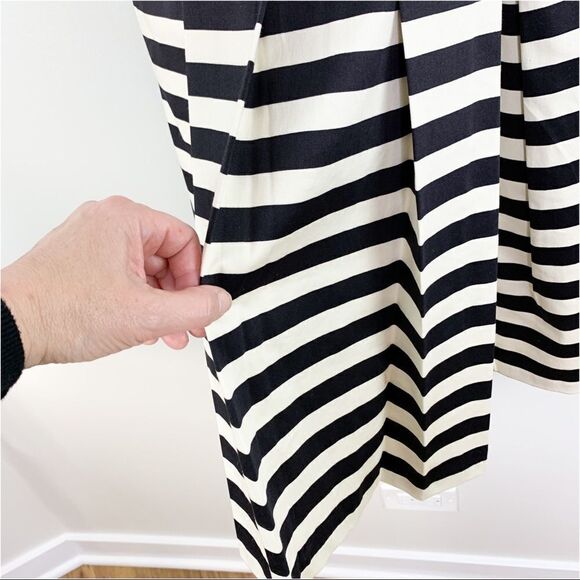Eliza J Black/Cream Striped Skirt Fit And Flare‎ Dress Size 0 NEW With Tags - Picture 6 of 16